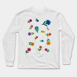 More Hand Drawn Flowers Long Sleeve T-Shirt